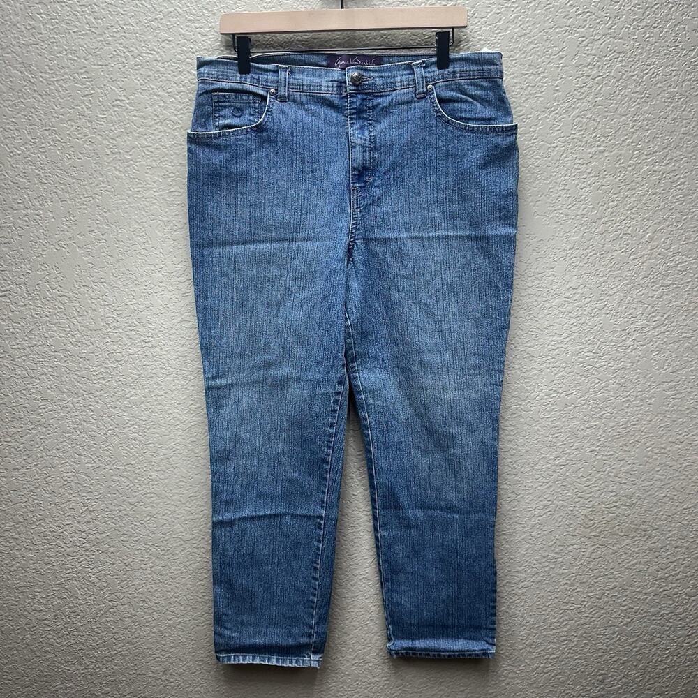 Gloria Vanderbilt Amanda Jeans Womens 18 Denim Straight Leg High Rise Zip